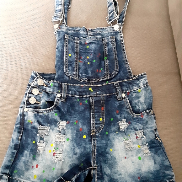 DENIM ROMPER GIRL SIZE 14 - Picture 1 of 4